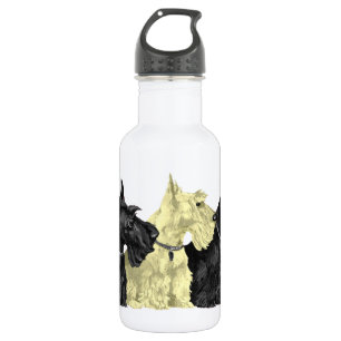 Schwarze und Weizenfarbene Scotties Trinkflasche
