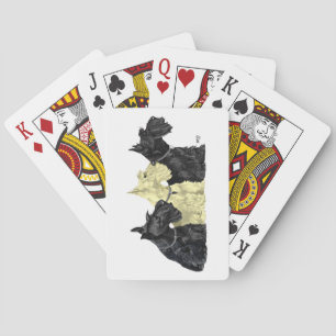 Schwarze und Wheaten Scotties Spielkarten