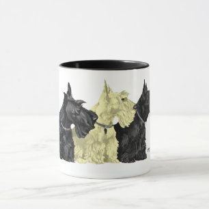Schwarze und Wheaten Scotties Tasse