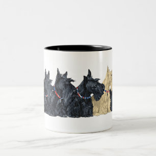 Schwarze und Wheaten Scottish Terrier Zweifarbige Tasse