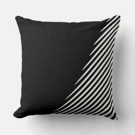 Schwarze Uneven Stagased White Diagonallinien Kissen