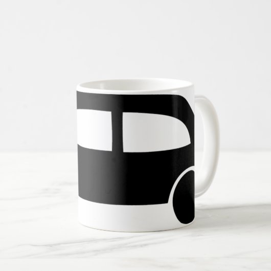 schwarze Unfallsautoikone Kaffeetasse (VorderseiteRechts)