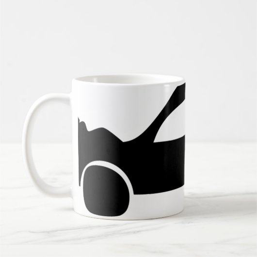 schwarze Unfallsautoikone Kaffeetasse (Links)