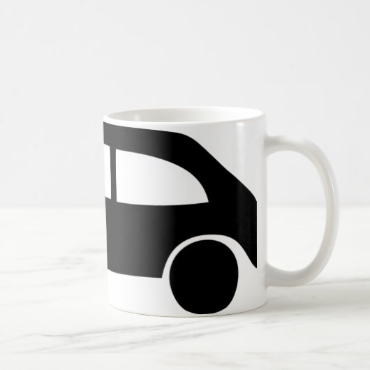 schwarze Unfallsautoikone Kaffeetasse (Rechts)