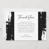 Schwarze, unordentliche Pinselstriche - Hochzeit d Dankeskarte (Vorderseite)