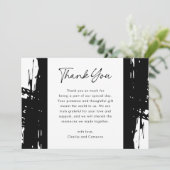 Schwarze, unordentliche Pinselstriche - Hochzeit d Dankeskarte (Stehend Vorderseite)