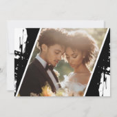 Schwarze, unordentliche Pinselstriche - Hochzeit d Dankeskarte (Rückseite)