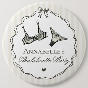 Schwarze Unterwäsche Dusche Junggesellinnenabschie Button