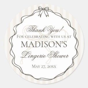 Schwarze Unterwäsche Dusche Junggesellinnenabschie Runder Aufkleber