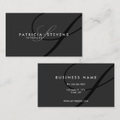 Schwarze Unterzeichnungs-elegante moderne Visitenkarte (Vorne/Hinten)