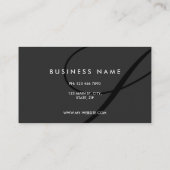 Schwarze Unterzeichnungs-elegante moderne Visitenkarte (Rückseite)