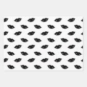 Schwarze Vampire Lippen und Zähne auf Weiß Geschenkpapier Set (Vorderseite)