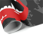 Schwarze Vampirzähne Geschenkpapier (Rolleneckpunkt)