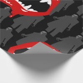 Schwarze Vampirzähne Nosferatu schwarz Geschenkpapier (Ecke)