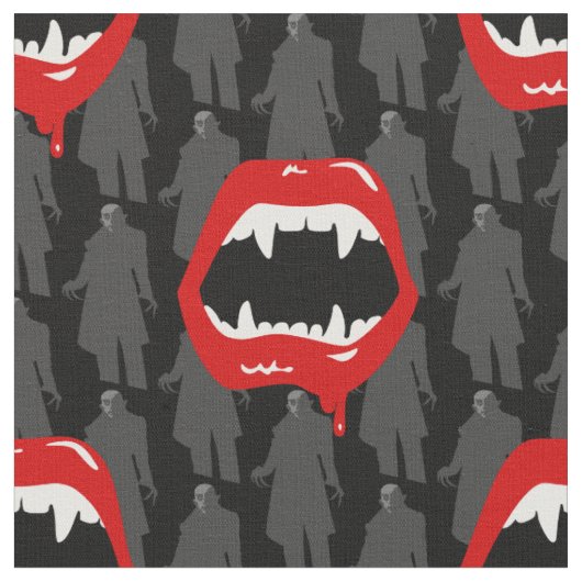 Schwarze Vampirzähne Nosferatu schwarz Stoff (Nahaufnahme)