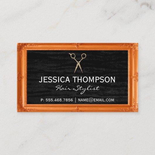 Schwarze Velvet | Antiquitätenrahmen Visitenkarte (Vorderseite)