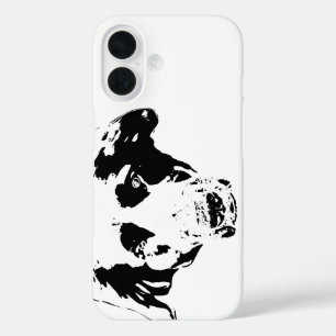 Schwarze Velvet, helle Augen iPhone 16 Hülle