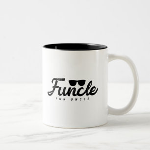 Schwarze verblassende Buchstaben Funcle Fun Onkel  Zweifarbige Tasse