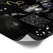 schwarze, vereinfachte Kaprikulenkunst Poster (Ecke)