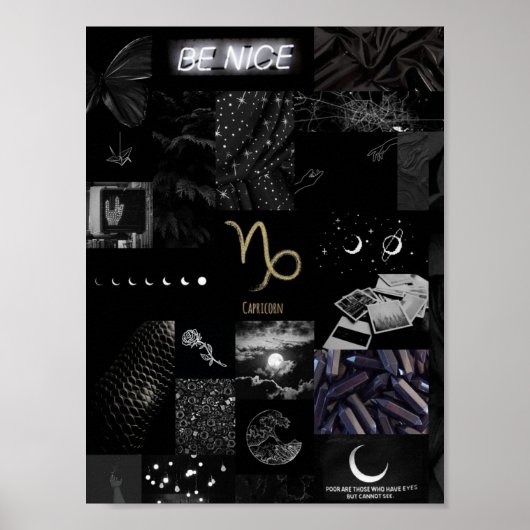 schwarze, vereinfachte Kaprikulenkunst Poster (Vorne)