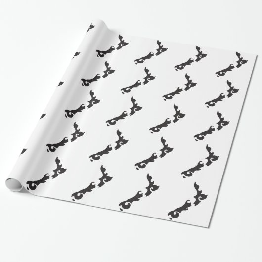Schwarze Version der Tätowierung einer Geschenkpapier (Ungerollt)