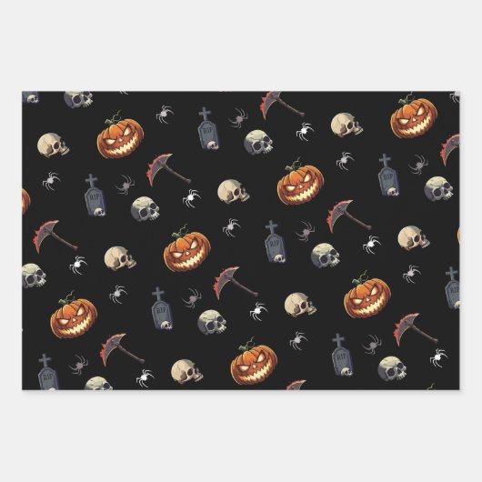 🖤 Schwarze Version - Wrapping Paper Geschenkpapier Set (Vorderseite)