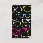 Schwarze vertikale Augenarzt-Optometriker-Gläser Visitenkarte (Rückseite)