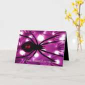 Schwarze verwitwete Spinne Karte (Gelbe Blume)