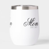 Schwarze verzierte Schriftart Established Mom (Rückseite)