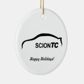 Schwarze Verzierung Silhouette Scion TC Weihnachts Keramikornament (Rechts)