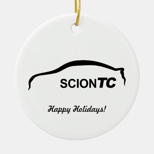 Schwarze Verzierung Silhouette Scion TC Weihnachts Keramikornament (Vorne)