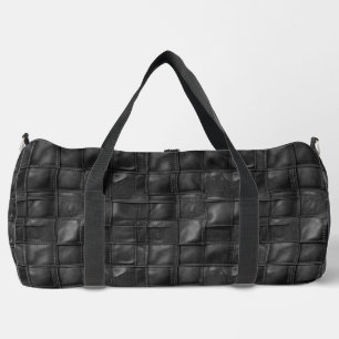 Schwarze vielseitige Reisetasche im Lederoptik Duffle Bag