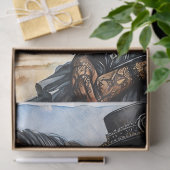 Schwarze viktorianische Frau mit Pferd-Tissue-Papi Seidenpapier (Geschenk)
