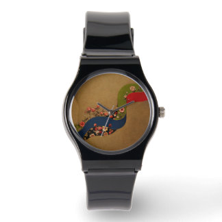 Schwarze Vintag Inspiriert Uhr mit Silikonband -