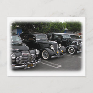Schwarze Vintage-Autos Postkarte! Postkarte