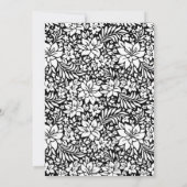Schwarze Vintage Blumendusche Einladung (Rückseite)