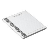 Schwarze Vintage Blumenspitze Notizblock (angewinkelt)