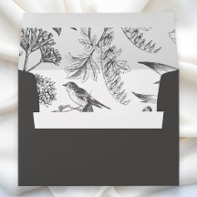 Schwarze Vintage botanische Chinoiserie floral