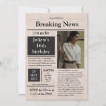 Schwarze Vintage-Breaking-News formelle klassische