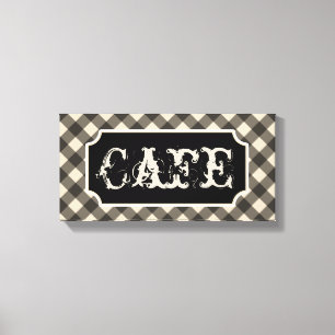 Schwarze Vintage-Cafe-Schild-Wandkunst-Leinwand Leinwanddruck