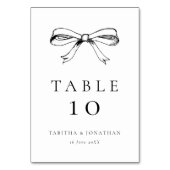 Schwarze Vintage Hand Drawn Bow-Hochzeit Tischnummer (Vorderseite)