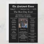 Schwarze Vintage Hochzeit Einladung (Vorderseite)