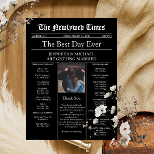 Schwarze Vintage Hochzeit Einladung