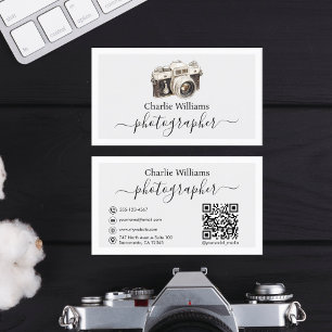 Schwarze Vintage-Kamera-Kunst, Fotograf Visitenkarte