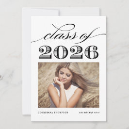 Schwarze Vintage Klasse 2025 Foto Abschluss Ankündigung