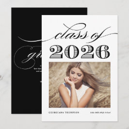 Schwarze Vintage Klasse 2025 Foto Abschluss Ankündigung