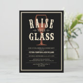 Schwarze Vintage Probe Abendessen Einladung (Stehend Vorderseite)