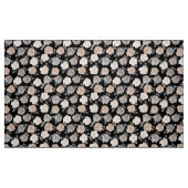 Schwarze Vintage Rose Weißes Muster Baumwolle Stoff (Fat Quarter (45,7 x 55,9 cm))