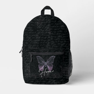 Schwarze Vintage-Schrift Schulrucksack Bedruckter Rucksack