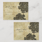 Schwarze Vintage Sitzkarte Platzkarte (Vorne/Hinten)